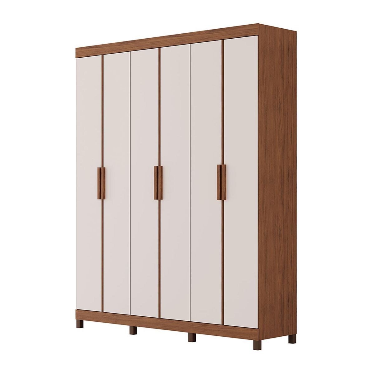 VEKKAHOME - Clóset Oliver 6 Puerta(s) 3 Cajón(es) 5 Repisa(s) 183x225x47 cm Beige