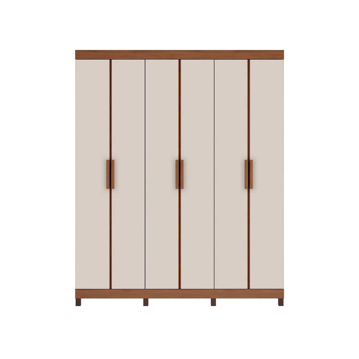 VEKKAHOME - Clóset Oliver 6 Puerta(s) 3 Cajón(es) 5 Repisa(s) 183x225x47 cm Beige