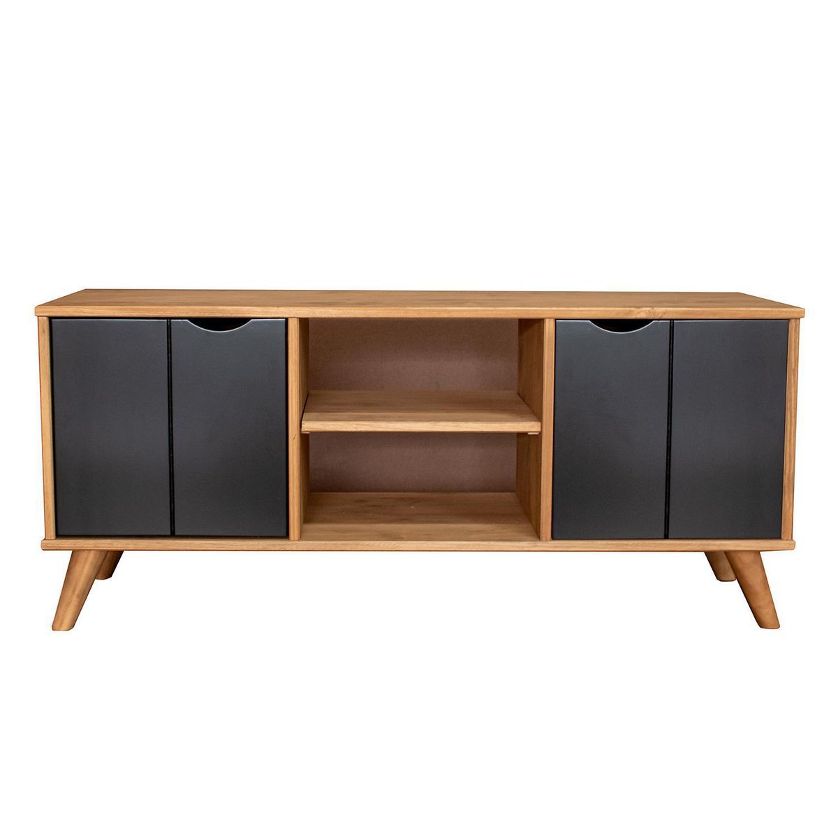 VEKKAHOME - Rack Grecia Dark 2 puertas