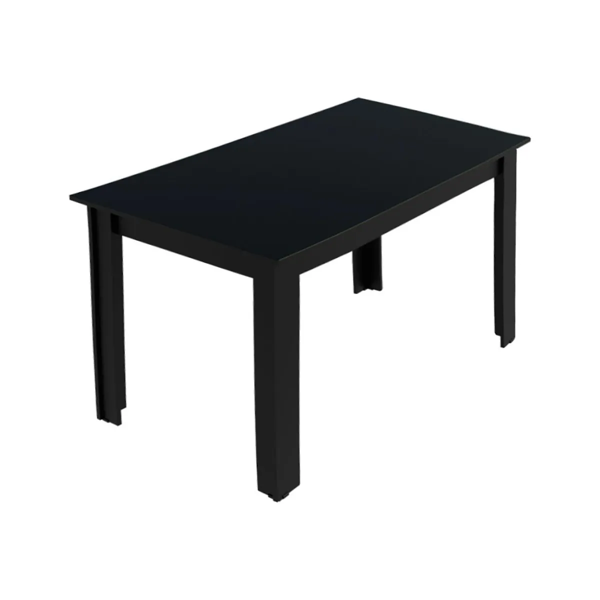 VEKKAHOME - Juego de Comedor Lola Nelly 4 Sillas Mesa Rectangular 75x76x136 cm Negro