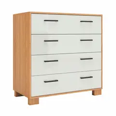 ROCA - Cómoda 4 Cajón(es) Londrina 90x91.5x45 cm Blanco - Canela