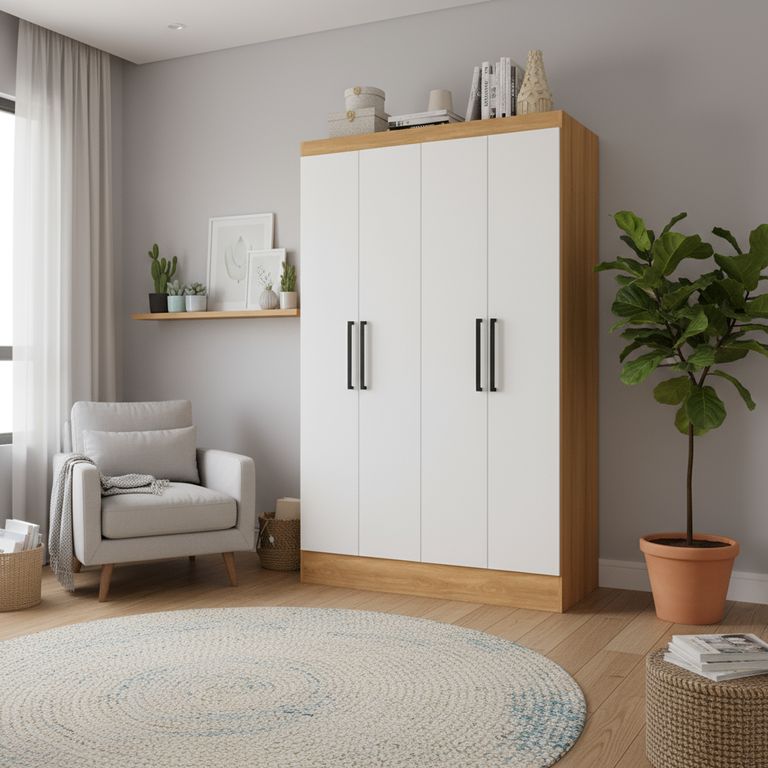 Clóset Ámbar 4 Puerta(s) 4 Repisa(s) 107x182x46 cm Blanco