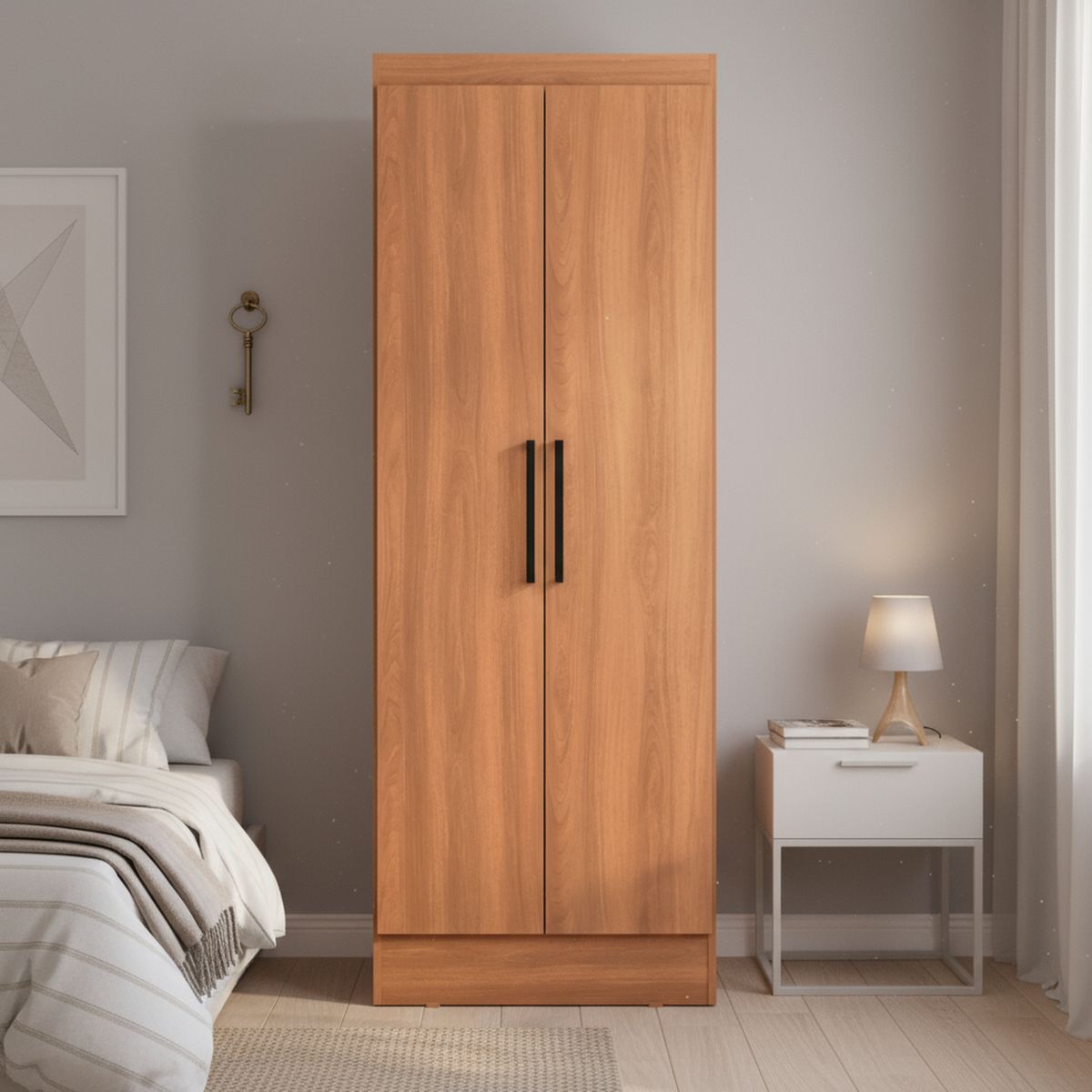 ROCA - Clóset Ámbar 2 Puerta(s) 4 Repisa(s) 65x182x37 cm Canela