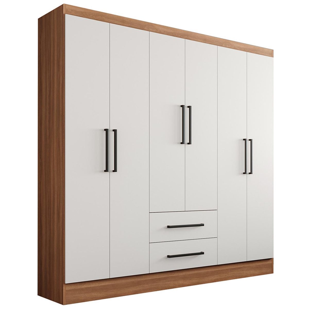 ROCA - Clóset Ámbar 6 Puerta(s) 2 Cajón(es) 2 Repisa(s) 160x182x46 cm Canela/Blanco