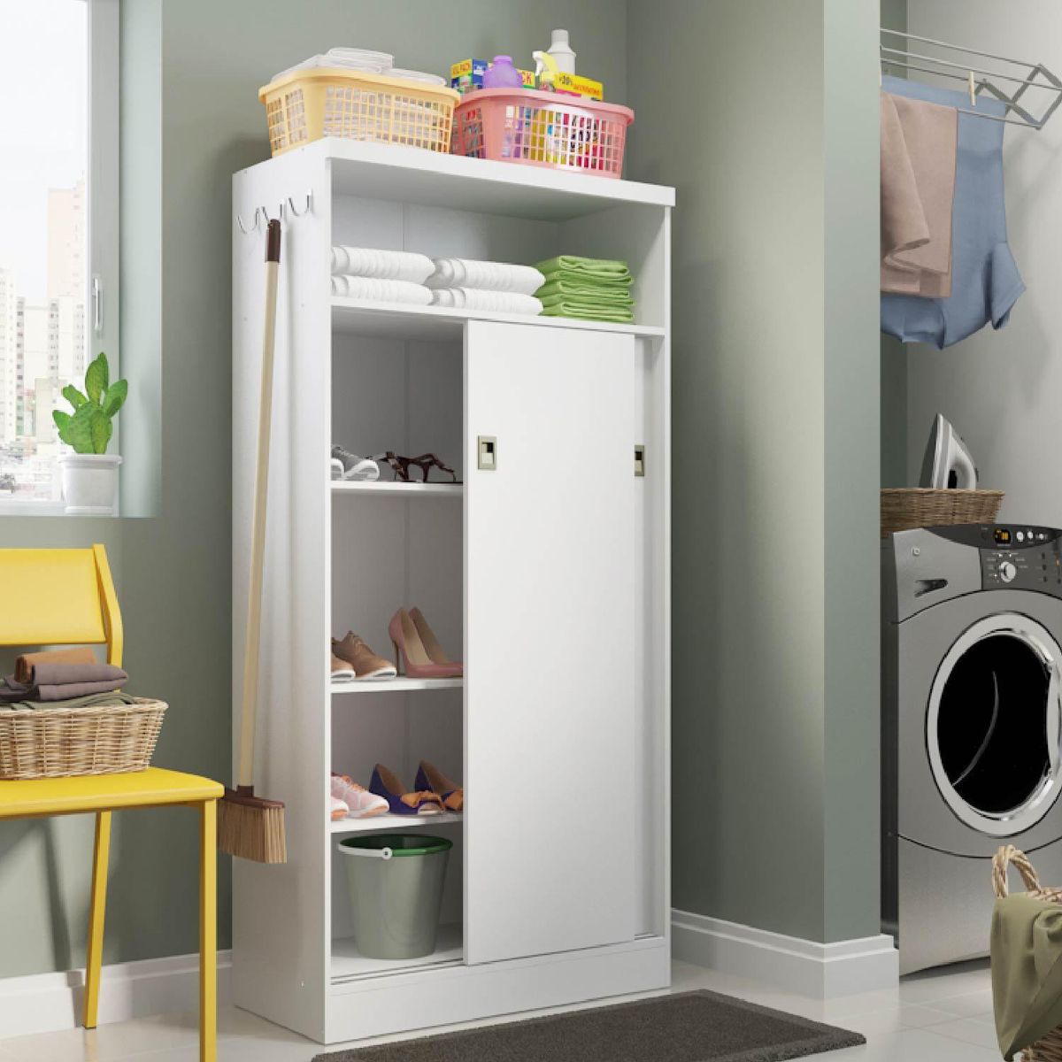 ROCA - Estante Manaos MDP 4 Nivel(es) 76x155x37.8 cm Blanco