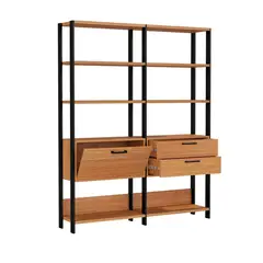 ROCA - Estante Cucao MDF 8 Nivel(es) 144.5x185x32 cm Negro