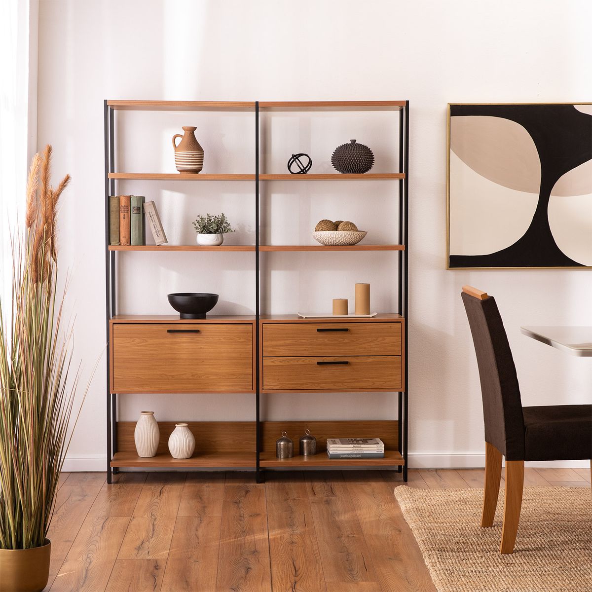 ROCA - Estante Cucao MDF 8 Nivel(es) 144.5x185x32 cm Negro