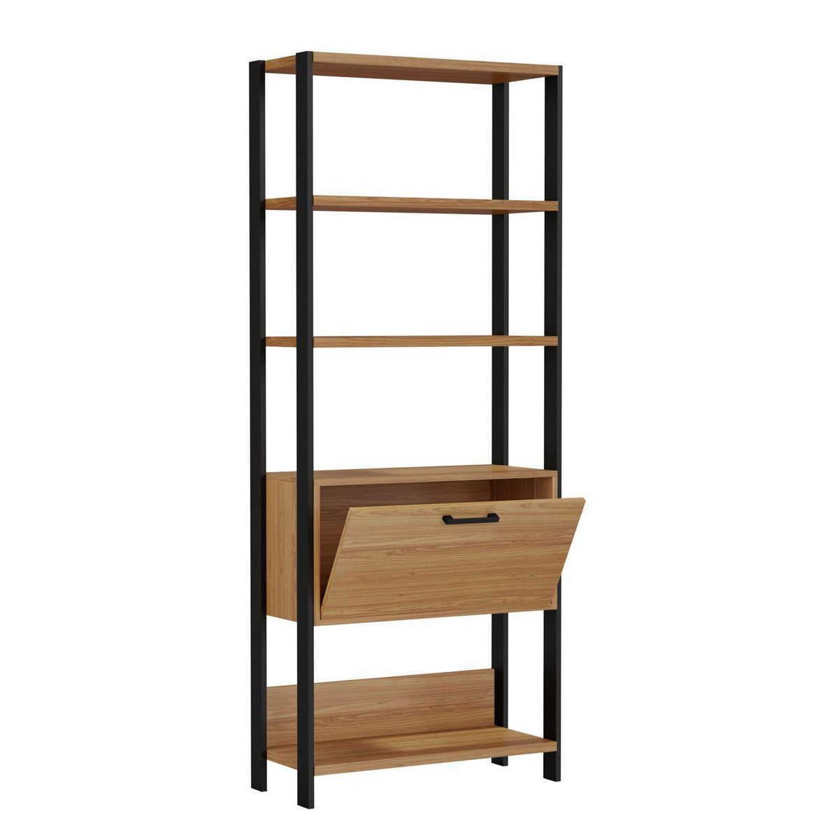 ROCA - Estante Cucao MDF 4 Nivel(es) 73x185x32 cm Negro