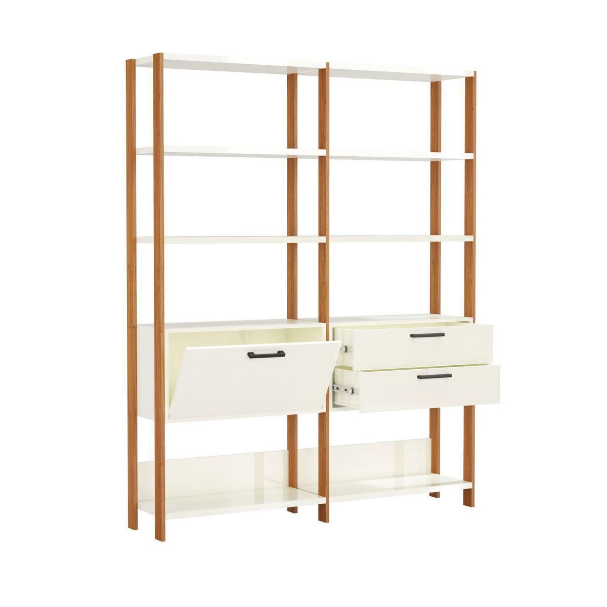 ROCA - Estante Cucao MDF 8 Nivel(es) 144.5x185x32 cm Blanco