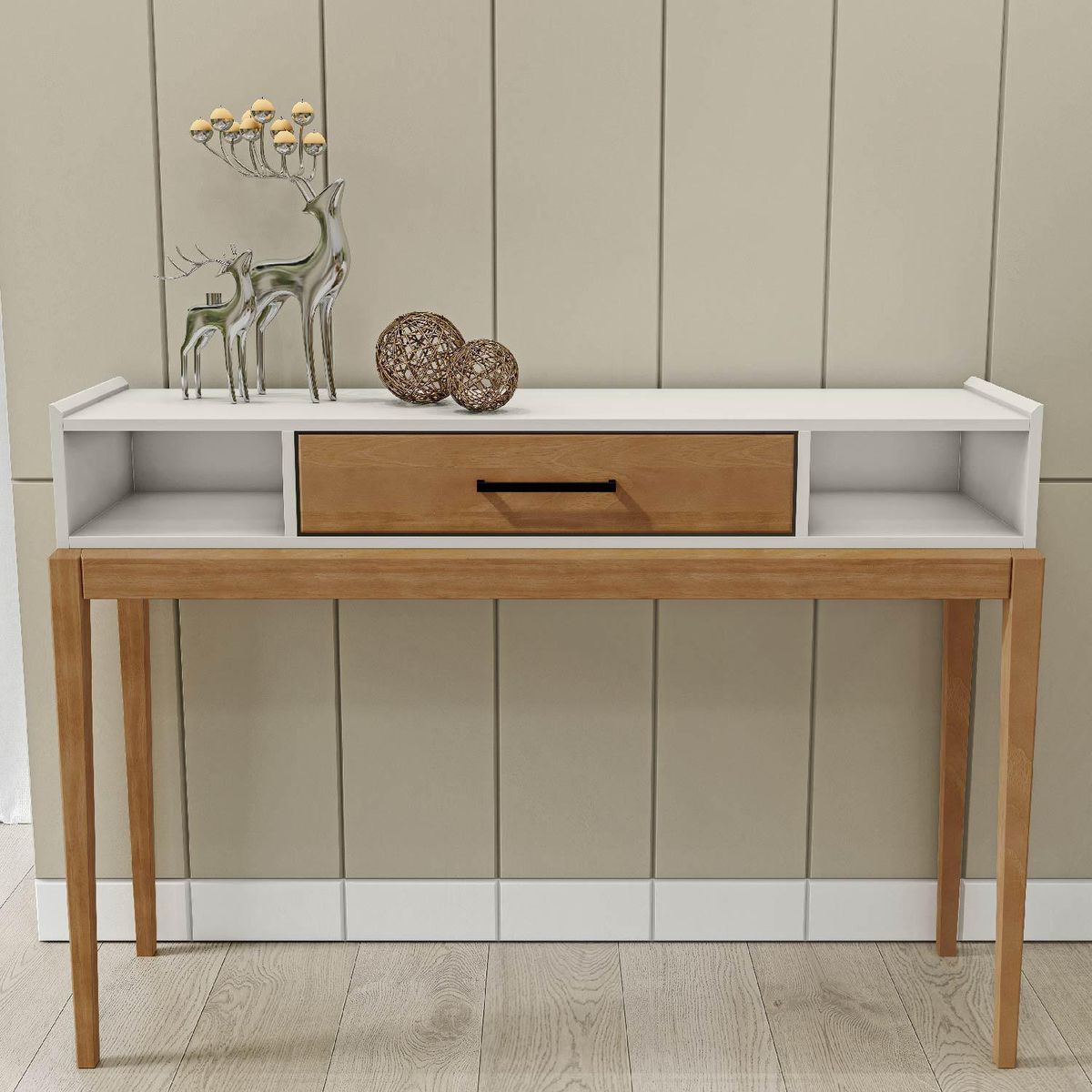 ROCA - Arrimo Tucumán 1 cajón blanco-roble