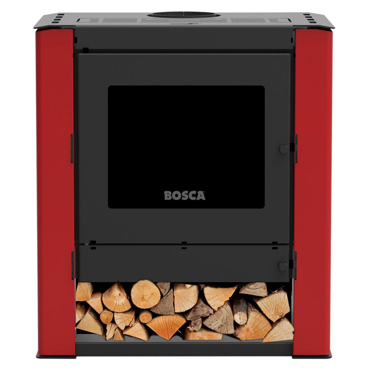 BOSCA - Estufa Leña Gold 500 Black Vision Burdeo