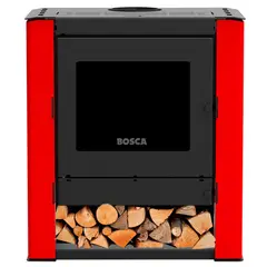 BOSCA - Estufa Leña Gold 500 Black Vision Rojo