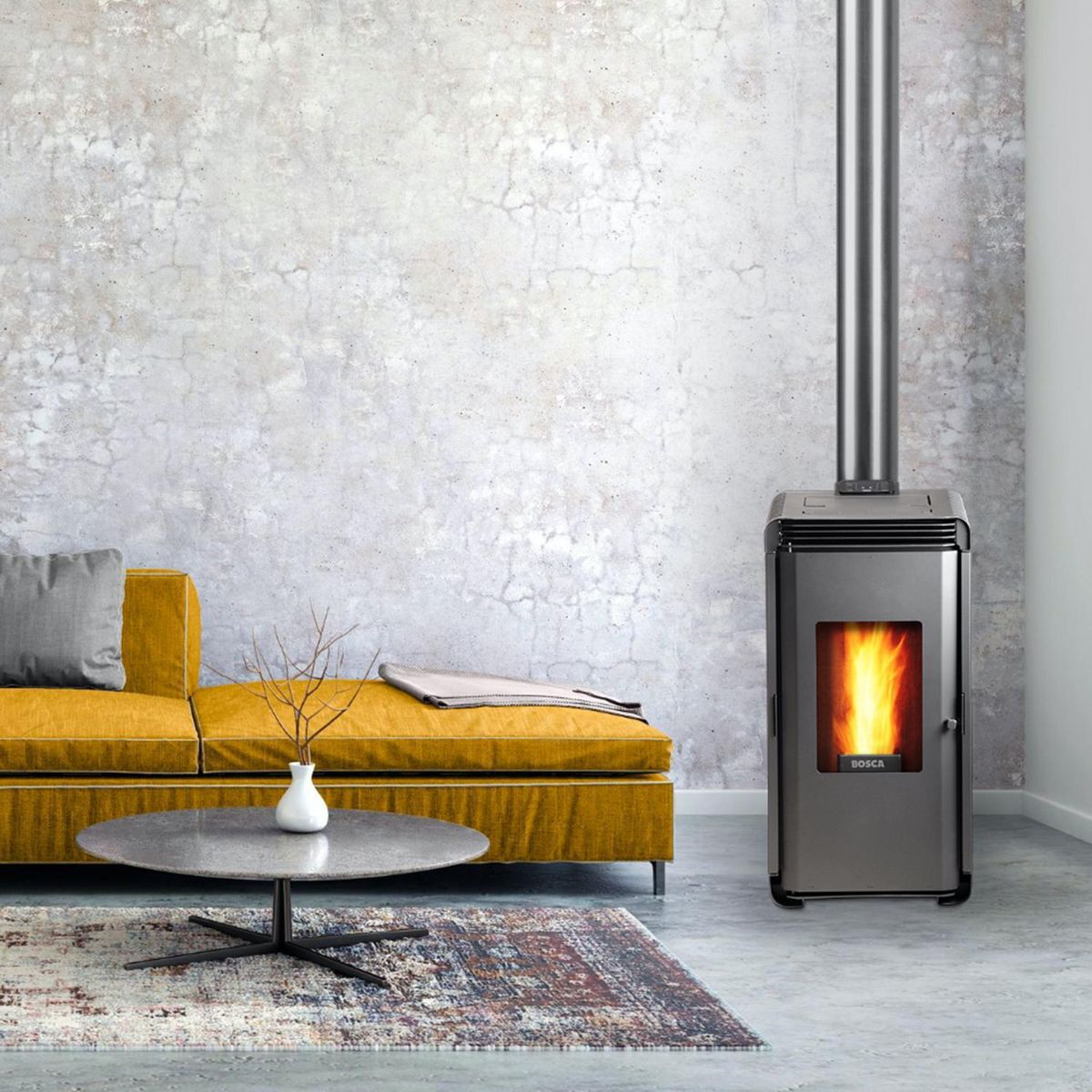 BOSCA - Estufa Pellet Hera Charcoal/Kit Instalación Charcoal