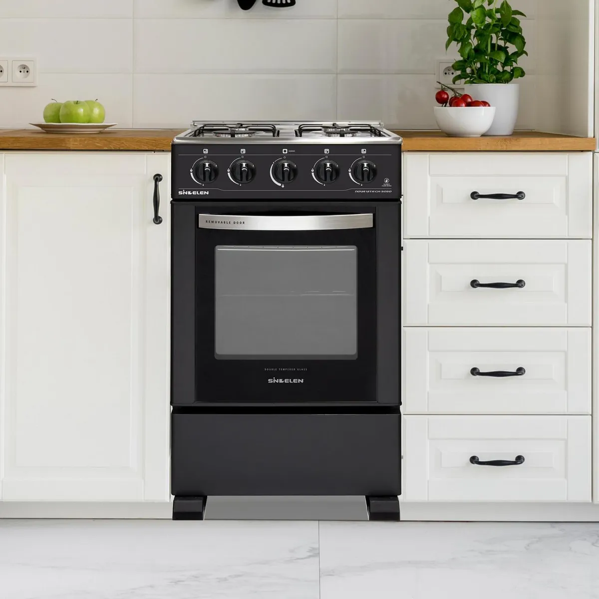 SINDELEN - Cocina a Gas 4 Platos Negro CH-5050NG