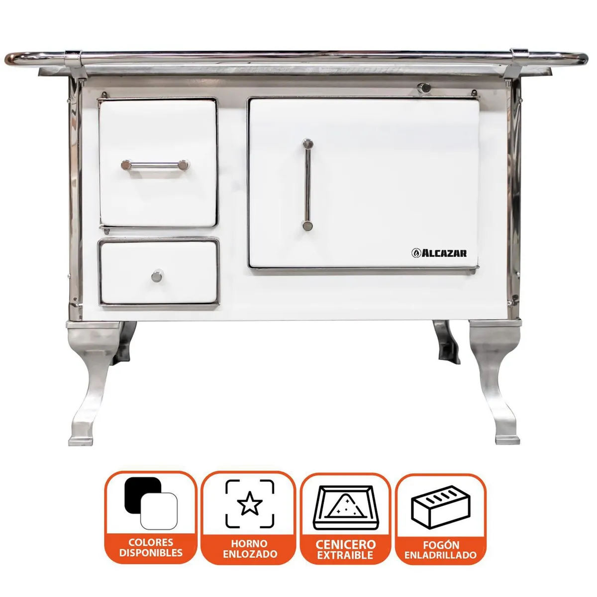 ALCAZAR - Cocina a Leña Llaima Tradicional 70 Blanca