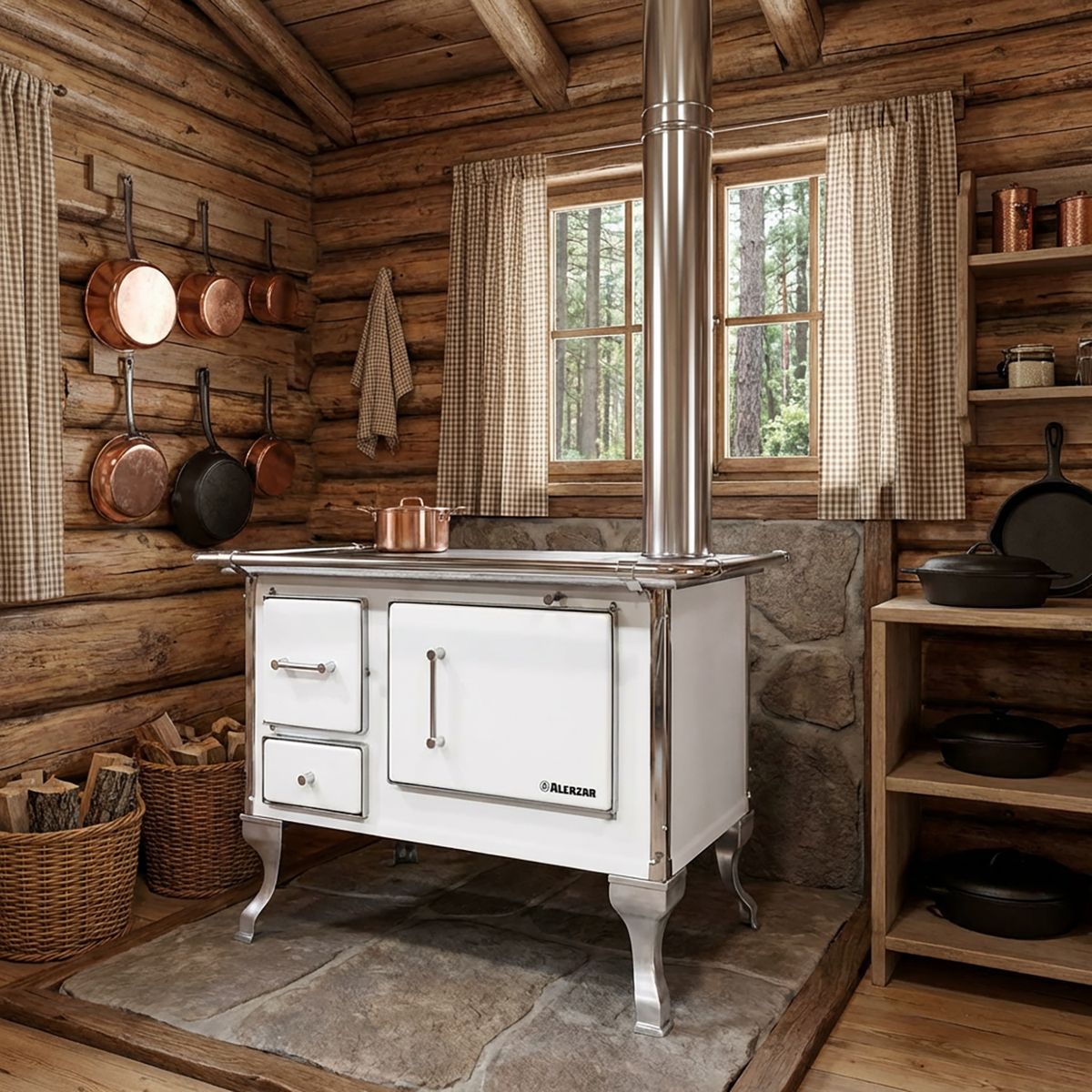 ALCAZAR - Cocina a Leña Llaima Tradicional 70 Blanca