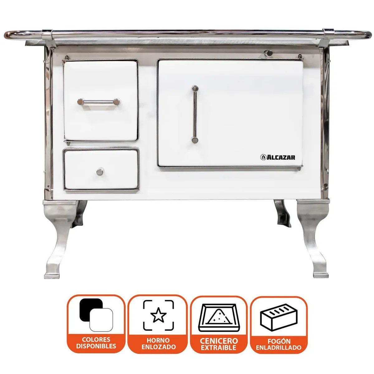ALCAZAR - Cocina a Leña Llaima Tradicional 80 Blanca