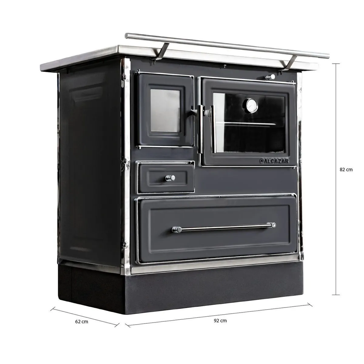 ALCAZAR - Cocina a Leña Calbuco MZ 90 Negra