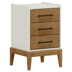 ROCA - Velador 3 Cajón(es) Tucuman 42.5x68x40 cm Blanco - Canela