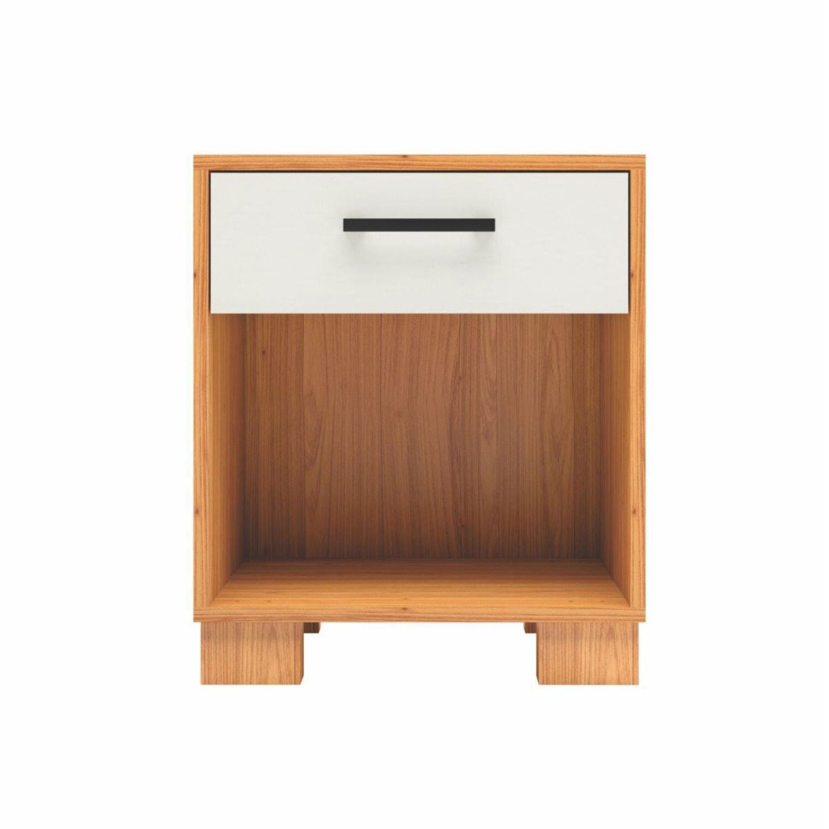 ROCA - Velador 1 Cajón(es) Londrina 45x53x35 cm Blanco - Canela