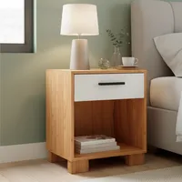 Velador 1 Cajón(es) Londrina 45x53x35 cm Blanco - Canela