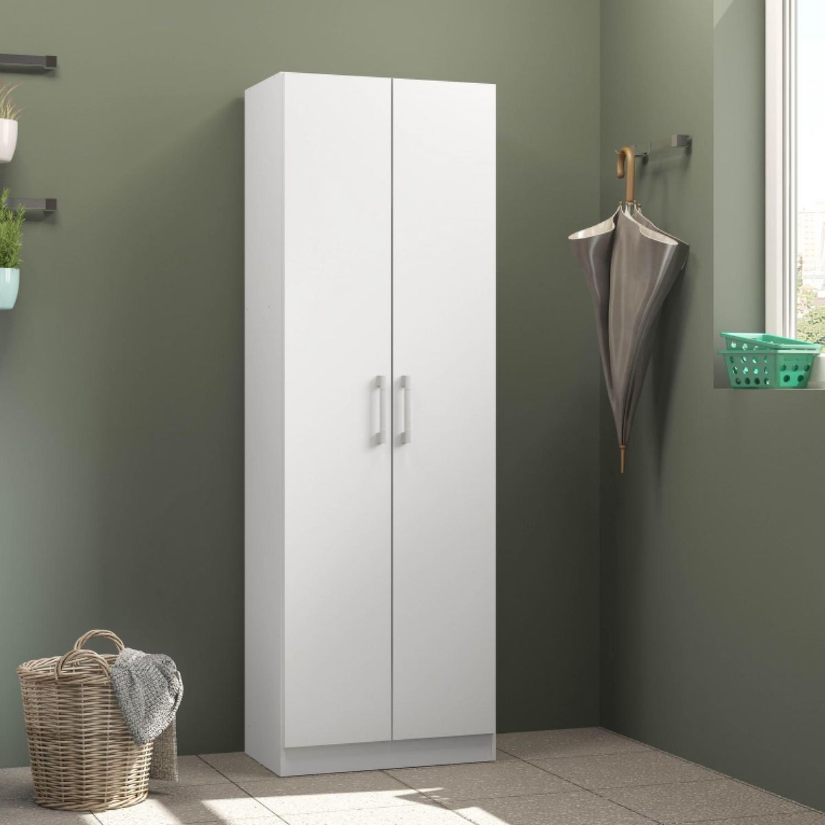 ROCA - Clóset Ferri 2 Puerta(s) 4 Repisa(s) 56xx38 cm Blanco