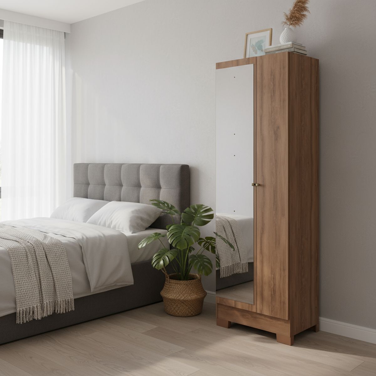 ROCA - Clóset Müller 2 Puerta(s) 5 Repisa(s) 56xx38 cm Nogal