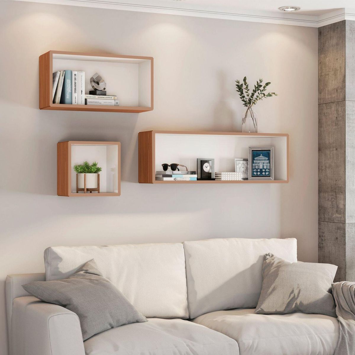 ROCA - Repisa Pernambuco MDF 1 Nivel(es) 33x33x24 cm Blanco