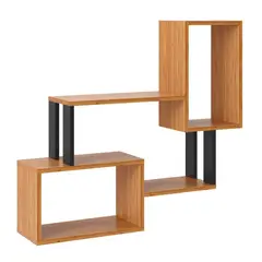 ROCA - Repisa Palpana MDF 4 Nivel(es) 81.5x73x19.5 cm Roble/Negro