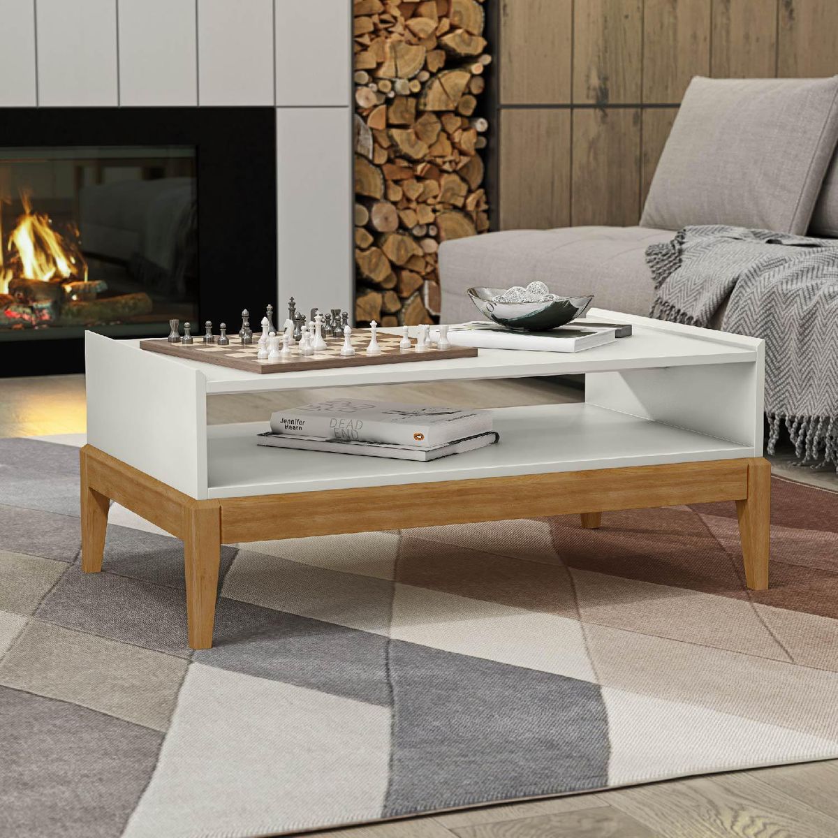 ROCA - Mesa de centro Tucumán blanco-canela