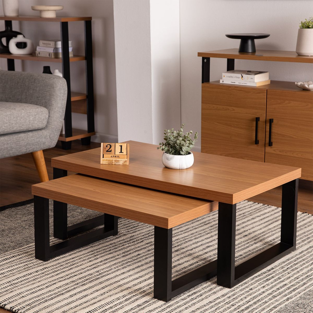 ROCA - Mesa de centro Yulton roble-negro