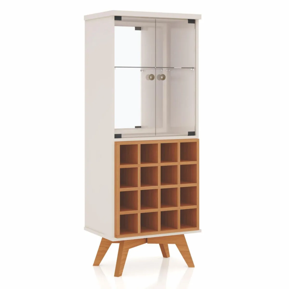 ROCA - Bar Natal con Vidrio 36x131x51 cm Blanco - roble