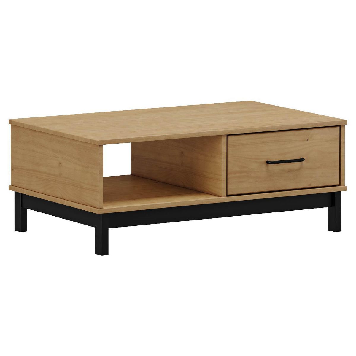 ROCA - Mesa de centro Rosario 1 cajón roble-negro