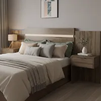 Respaldo con veladores Paraná 2 pl nogal-blanco