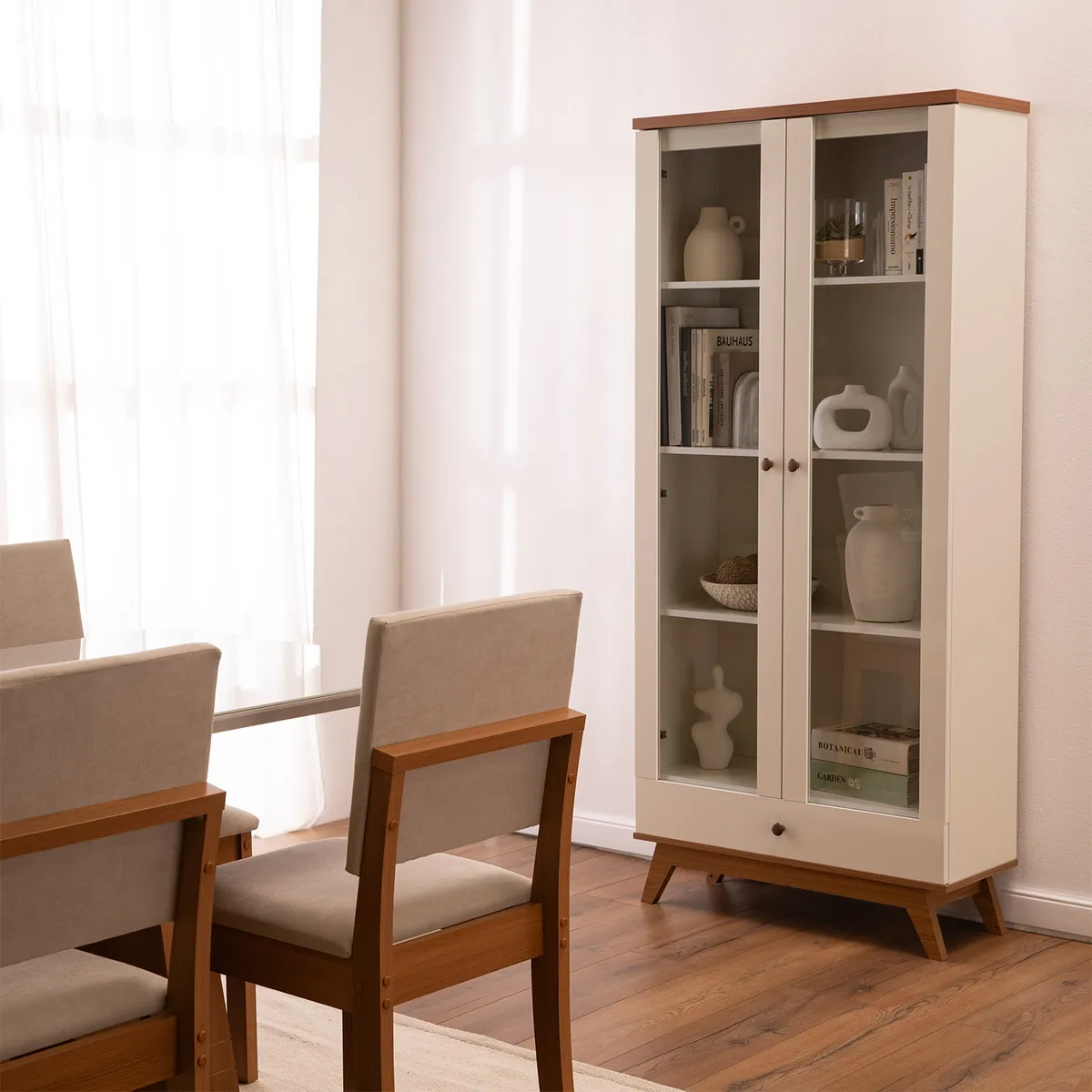 ROCA - Vitrina Recife 2 puertas blanco-canela