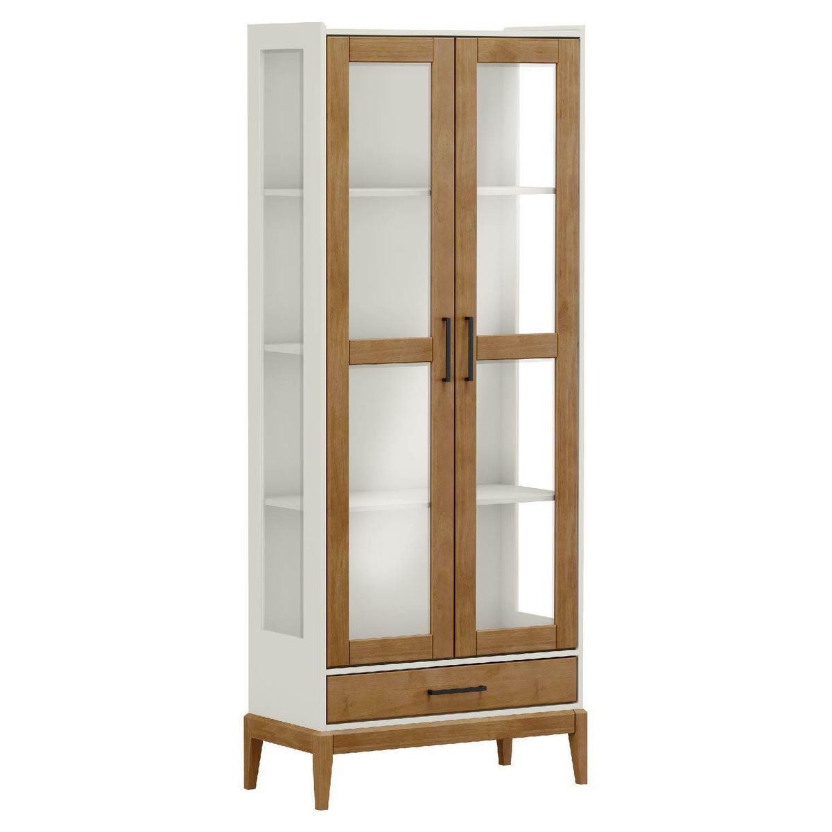 ROCA - Vitrina Tucumán 2 puertas + 1 cajón canela-blanco