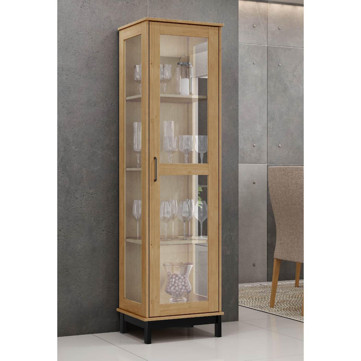 ROCA - Vitrina Rosario 1 puerta canela-negro