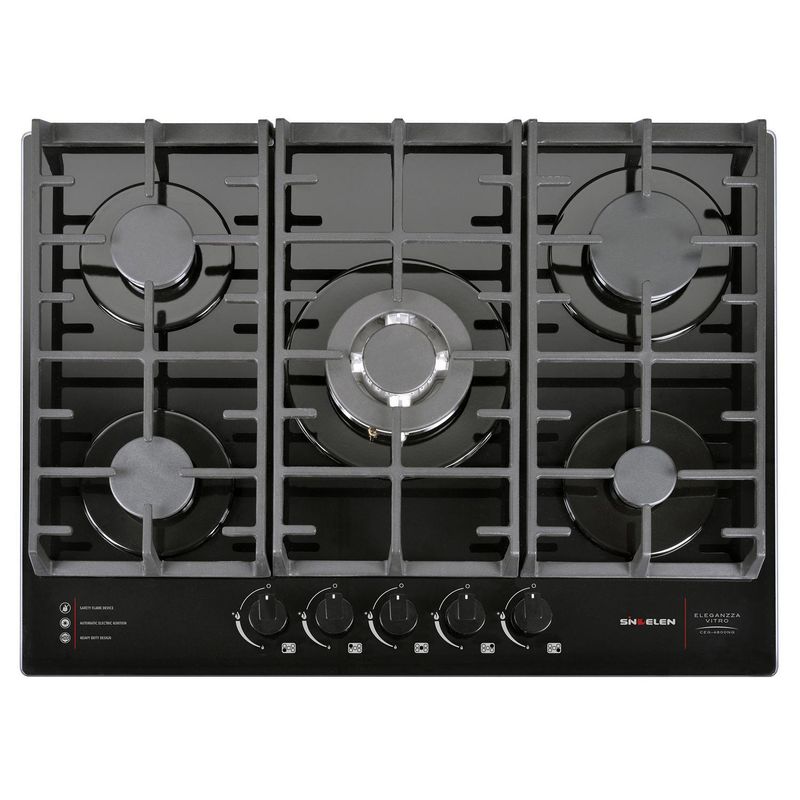 SINDELEN - Encimera Gas 5 Platos Negro CEG-4800NG
