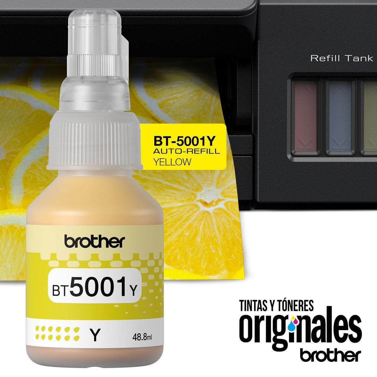 BROTHER - Tinta amarilla BT5001Y para multifuncionales