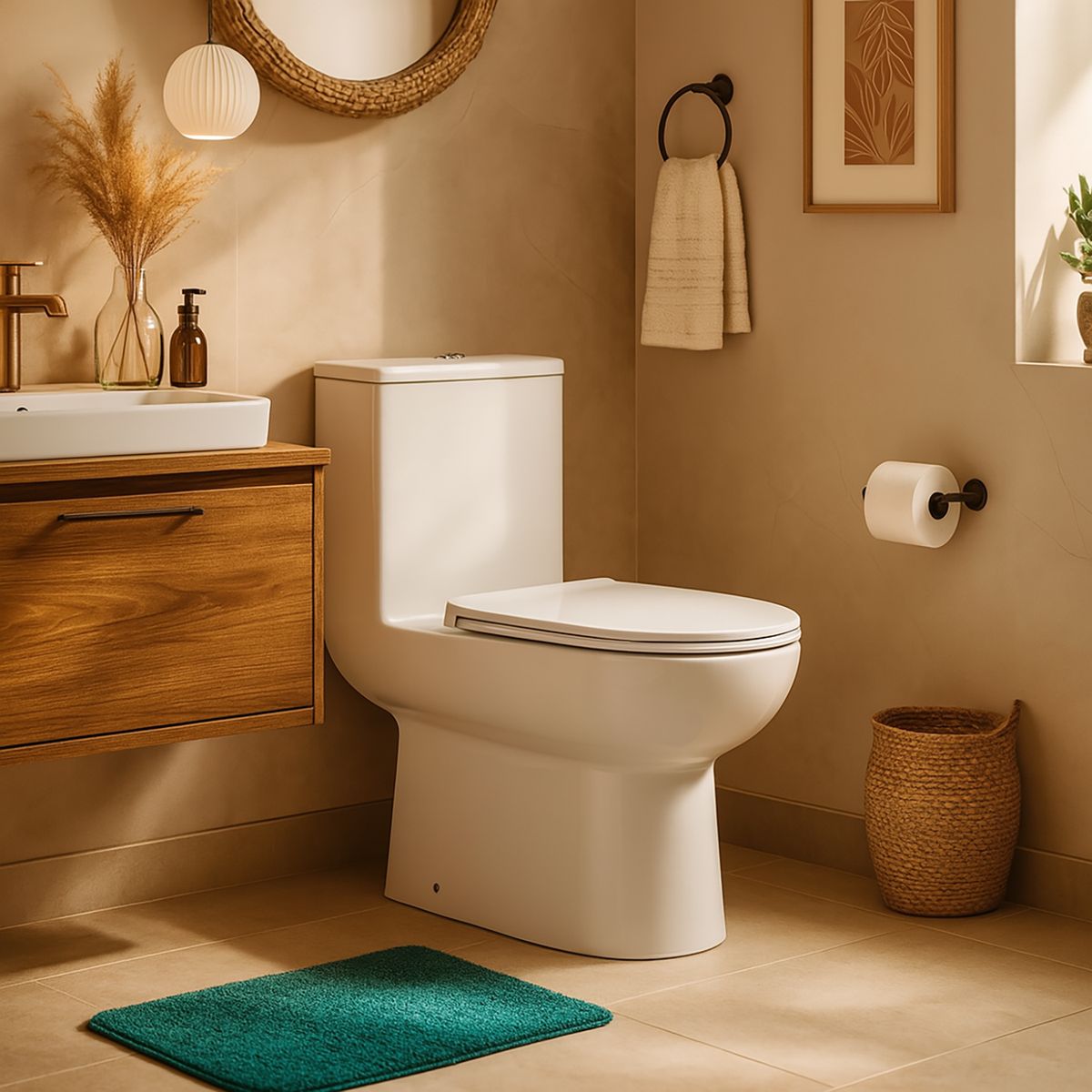 DUSCHY - Sanitario One piece a Piso 17,5 cm 6 Litros Falun Blanco