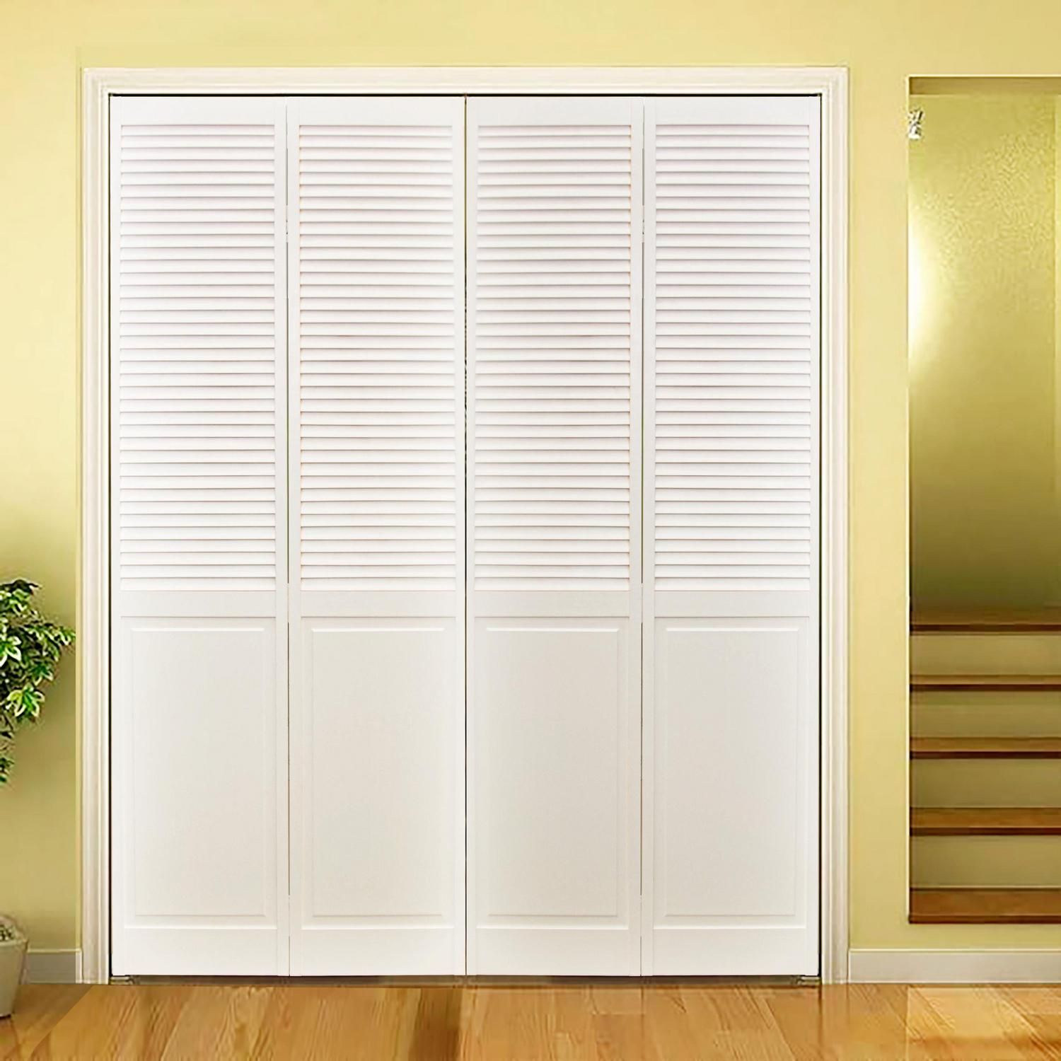 Puerta Closet Pino Celosia/Panel Blanca Bifold 91x200 | Sodimac