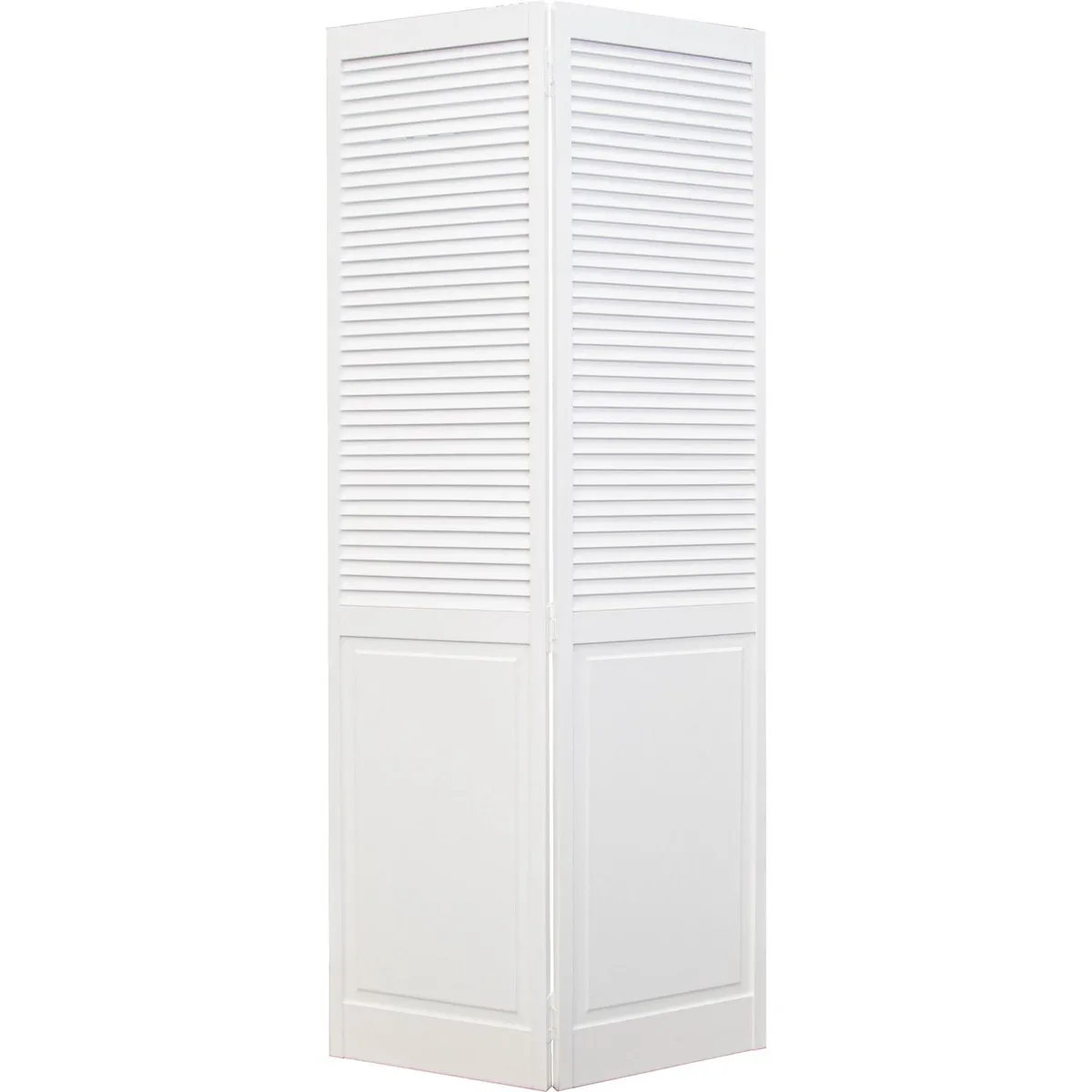 TIMBERMAC - Puerta Bifold Closet Pino Celosía Panel Pre Pintada Blanca 61X200 Cm