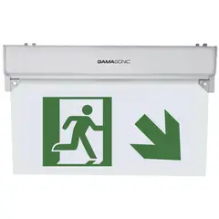 BP ILUMINACION - Señalética emergencia letras verdes "hombre flecha escaleras abajo"