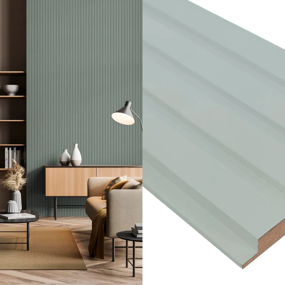 MASISA - Wall Panel 3D 16x244 cm Verde Glaciar 1.56 m2