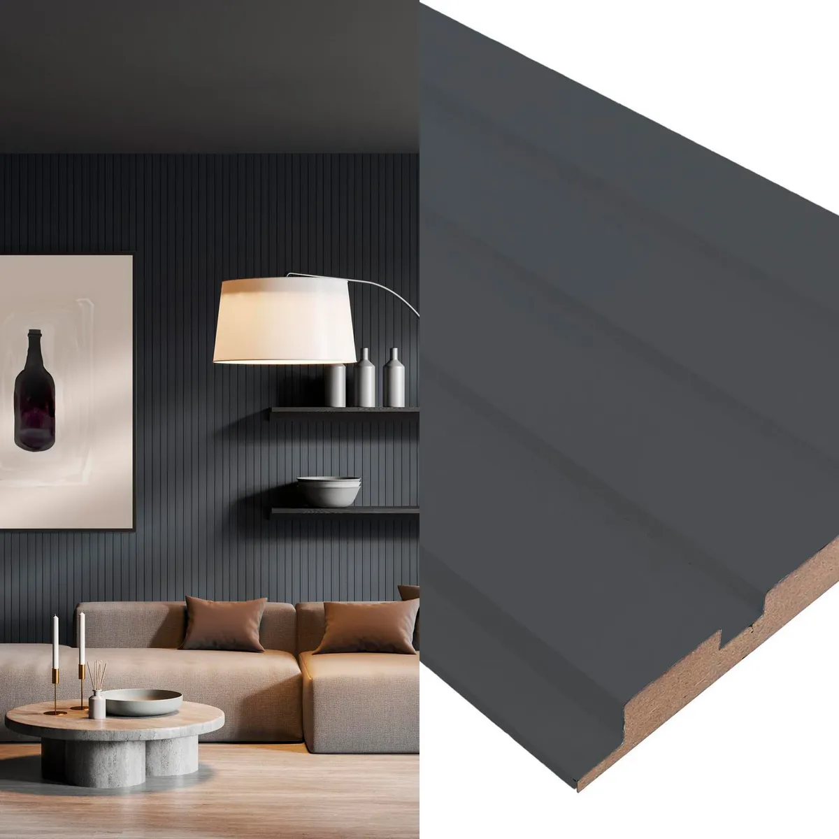 MASISA - Wall Panel 3D 16x244 cm Gris Grafito 1.56 m2