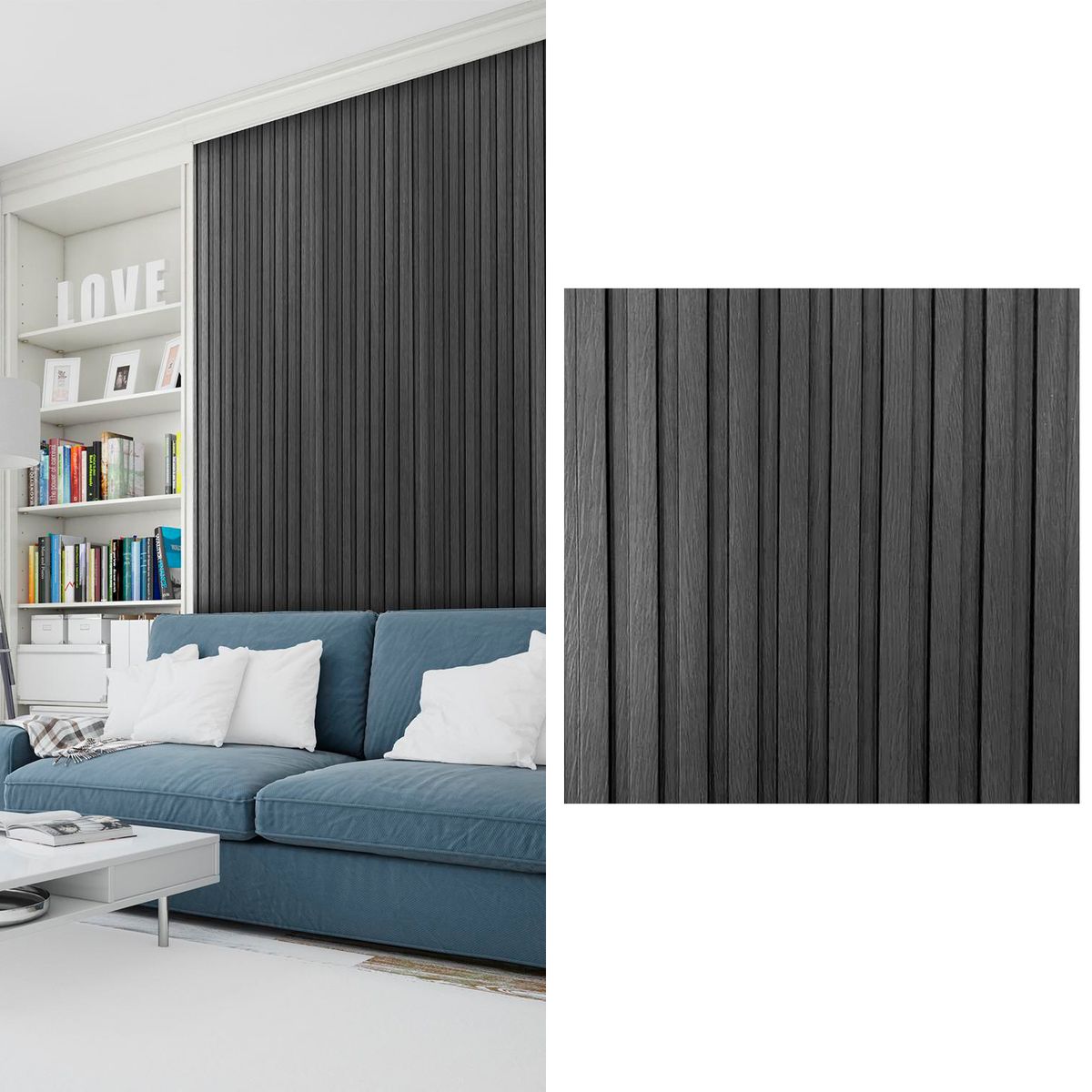 HOGA - Wall Panel 3D 15x290 cm Gris 0.435 m2