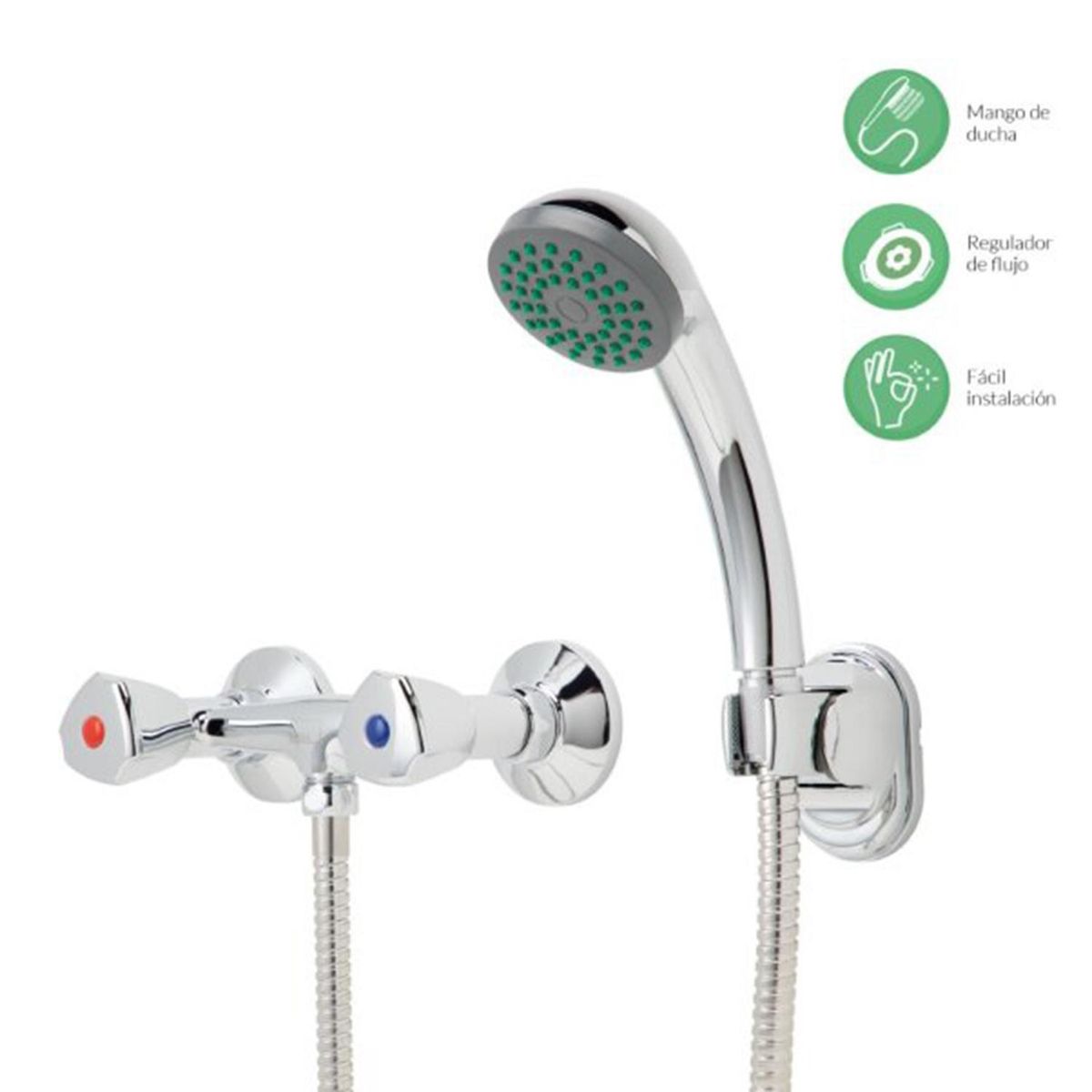 NIBSA - Combinación Ducha Receptáculo Rapel Plus Cromado