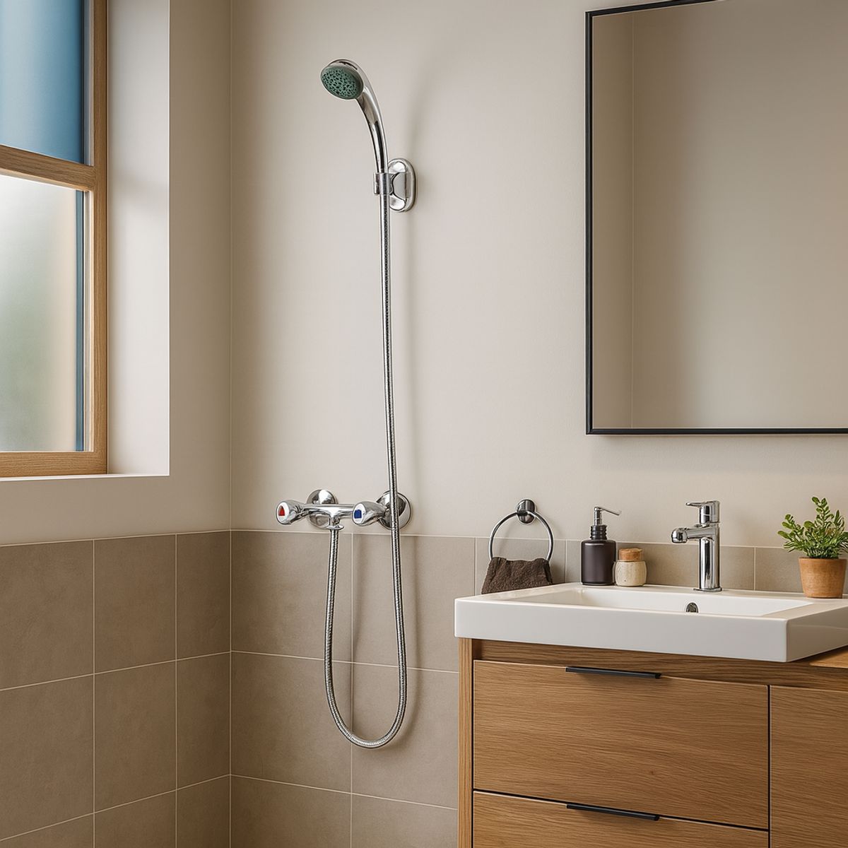 NIBSA - Combinación Ducha Receptáculo Rapel Plus Cromado