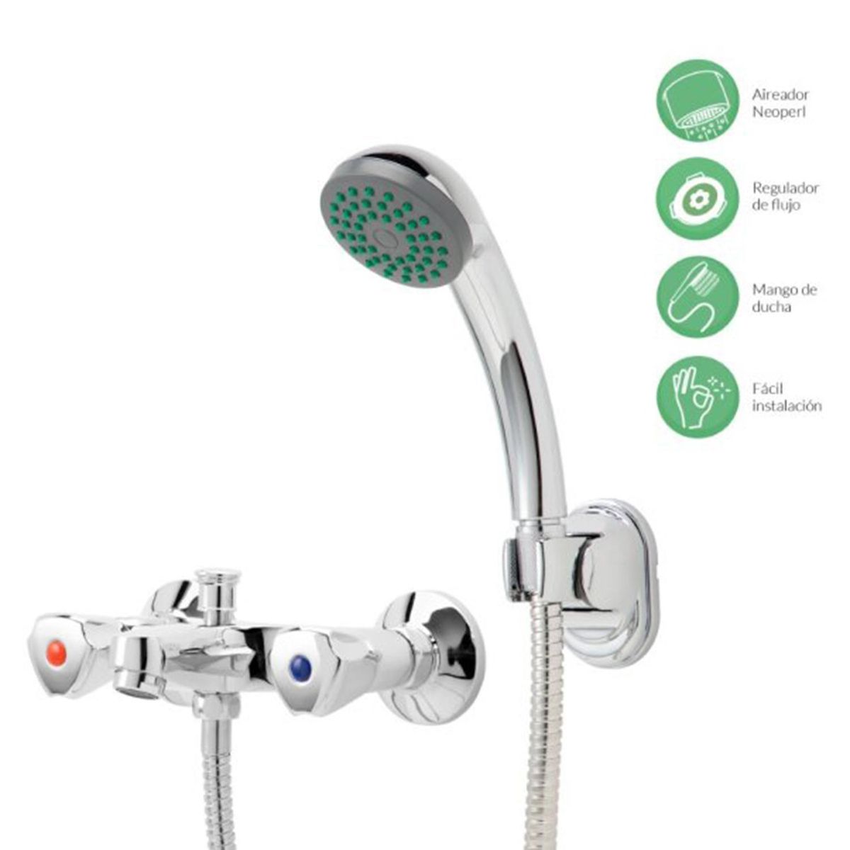 NIBSA - Combinación Tina Ducha Rapel Plus Cromado