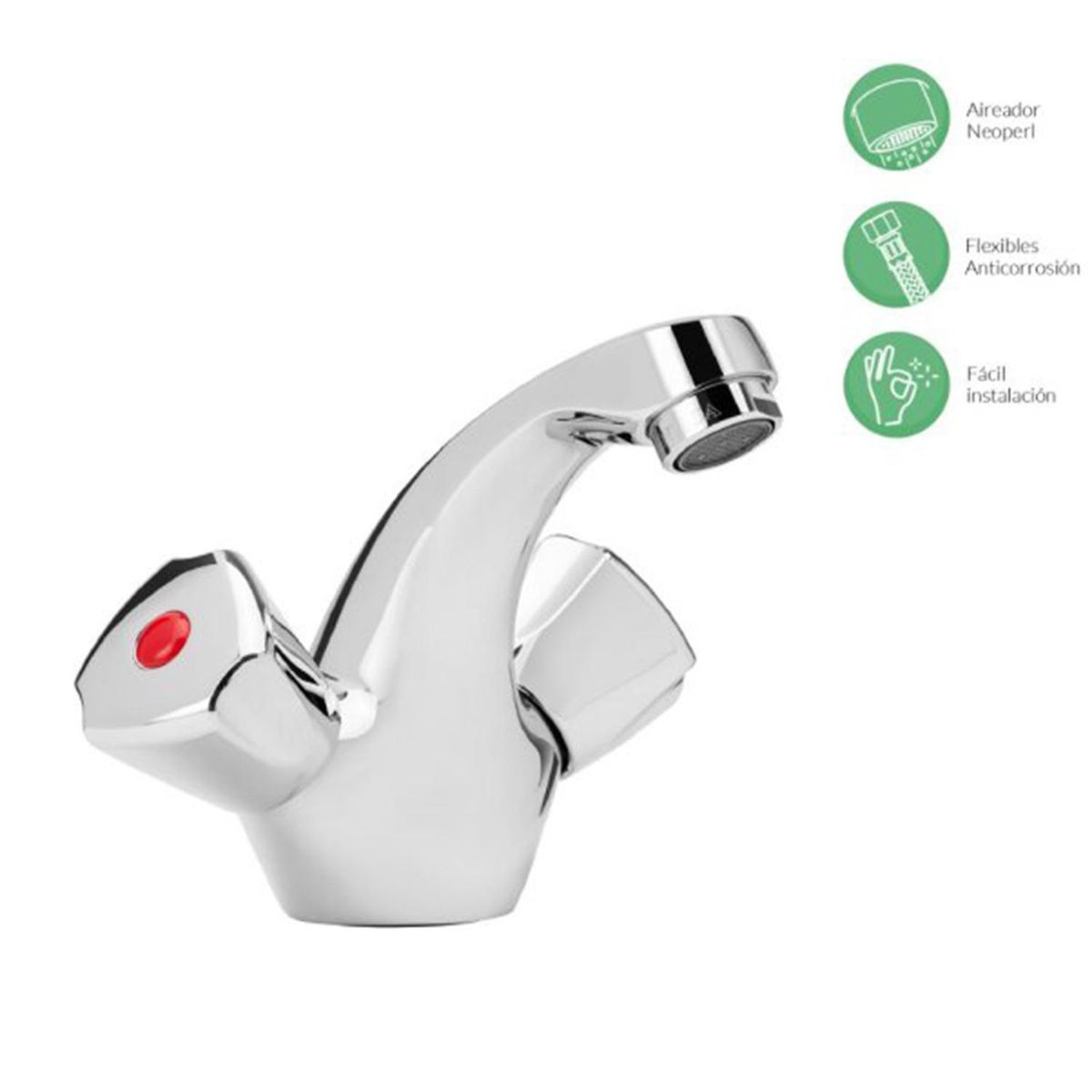 NIBSA - Monoblock Lavatorio Rapel Plus Cromado